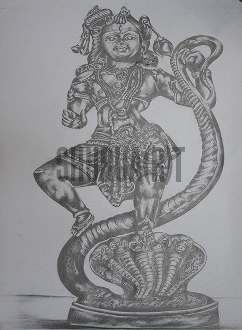 Buy Lord Krishna Canvas Art Print by ASHISH ROGANNAGARI.  Code:PRT_8102_58127 - Prints for Sale online in India.